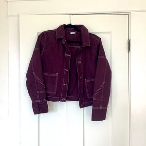 BDG urban outfitters purple cropped utility chore jacket S- lightly worn